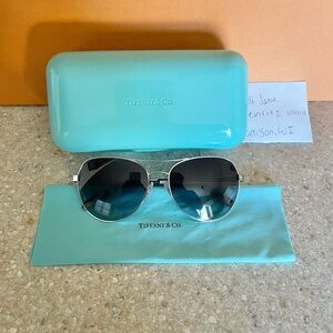 Tiffany Aviator Classic Silver Diamond Sunglasses